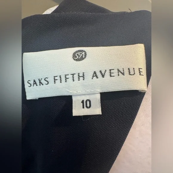 Saks Fifth Avenue 2 Piece Black Formal Dress & 1 Button Cardigan 10 Vintage VGC - Picture 15 of 16